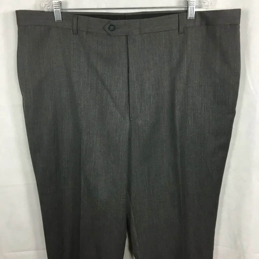 NWT Austin Reed Pants Mens‎ Sz 44 Gray Super 100s Wool Trouser Dress *Unhemmed